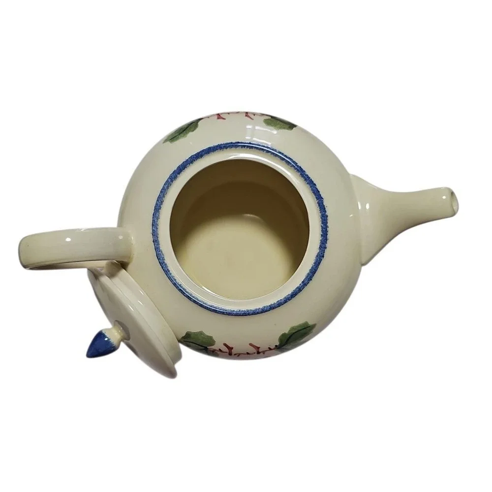 Vintage Poole Pottery Teapot Hand Painted Vineyard Grape Pattern England‎ 1873.